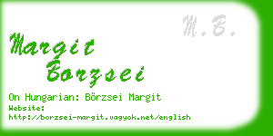 margit borzsei business card