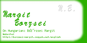 margit borzsei business card